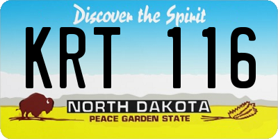 ND license plate KRT116