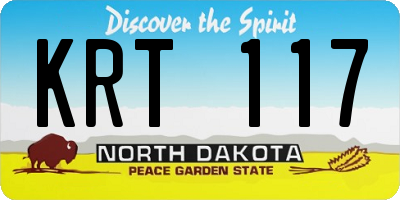 ND license plate KRT117