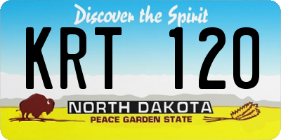 ND license plate KRT120