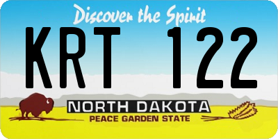 ND license plate KRT122