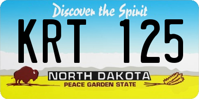 ND license plate KRT125
