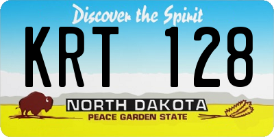 ND license plate KRT128