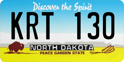 ND license plate KRT130