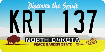 ND license plate KRT137