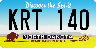 ND license plate KRT140