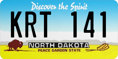 ND license plate KRT141