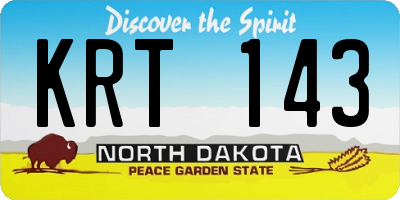 ND license plate KRT143