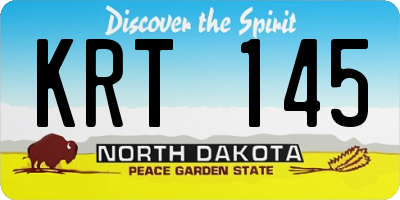 ND license plate KRT145