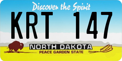 ND license plate KRT147
