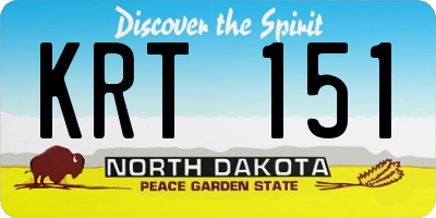 ND license plate KRT151