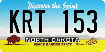 ND license plate KRT153