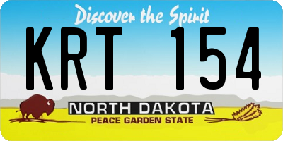 ND license plate KRT154