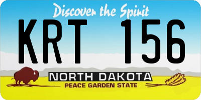 ND license plate KRT156
