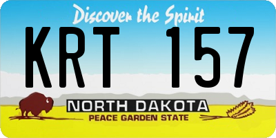 ND license plate KRT157