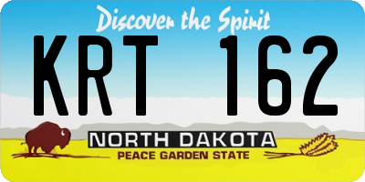 ND license plate KRT162