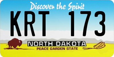 ND license plate KRT173