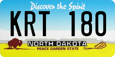 ND license plate KRT180