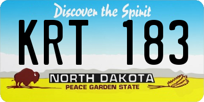 ND license plate KRT183