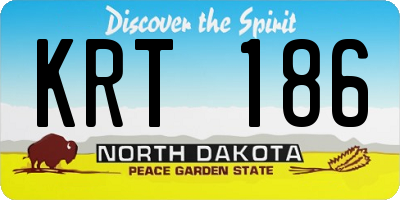 ND license plate KRT186