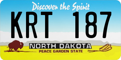 ND license plate KRT187