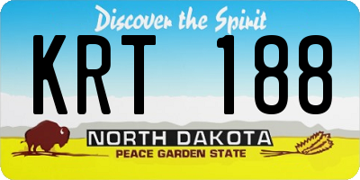 ND license plate KRT188