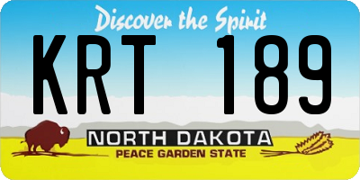 ND license plate KRT189