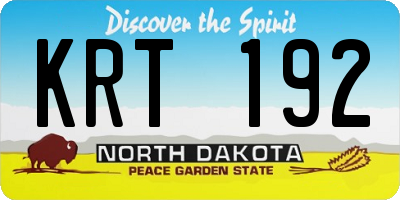 ND license plate KRT192