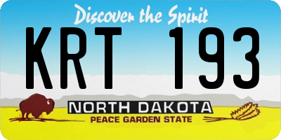 ND license plate KRT193