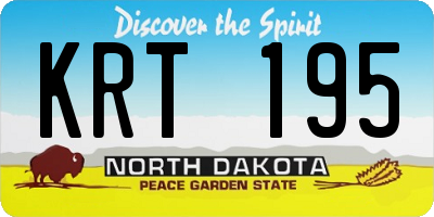 ND license plate KRT195