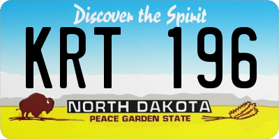 ND license plate KRT196