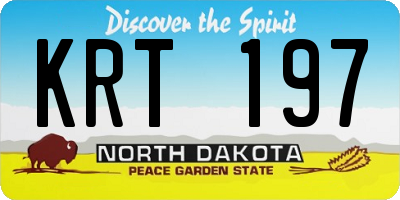 ND license plate KRT197