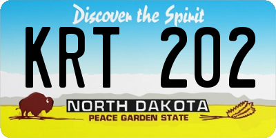 ND license plate KRT202