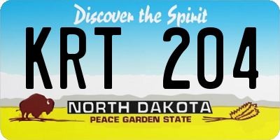 ND license plate KRT204