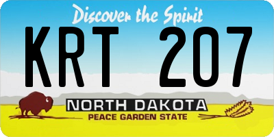 ND license plate KRT207