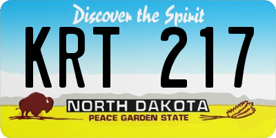 ND license plate KRT217