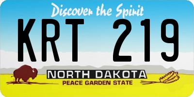 ND license plate KRT219