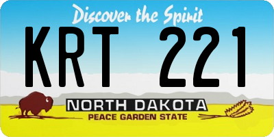 ND license plate KRT221
