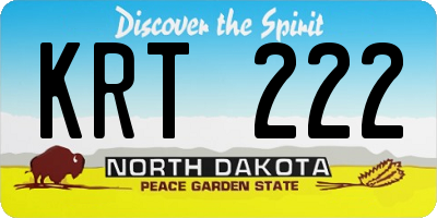 ND license plate KRT222