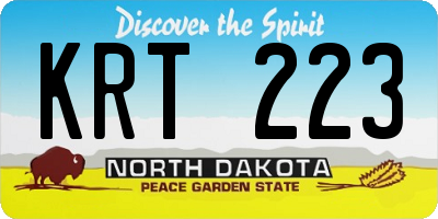 ND license plate KRT223