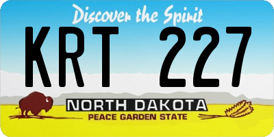 ND license plate KRT227