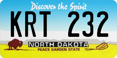 ND license plate KRT232