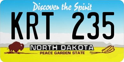 ND license plate KRT235