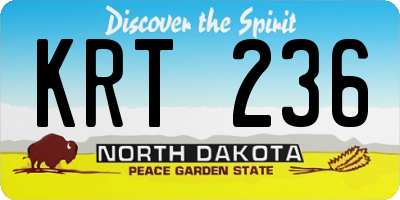 ND license plate KRT236