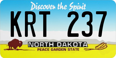ND license plate KRT237