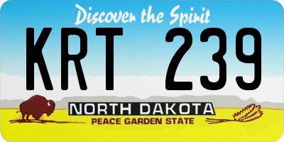 ND license plate KRT239