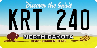 ND license plate KRT240