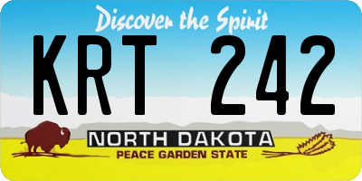 ND license plate KRT242