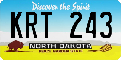 ND license plate KRT243