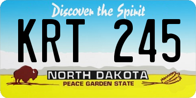 ND license plate KRT245