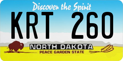 ND license plate KRT260